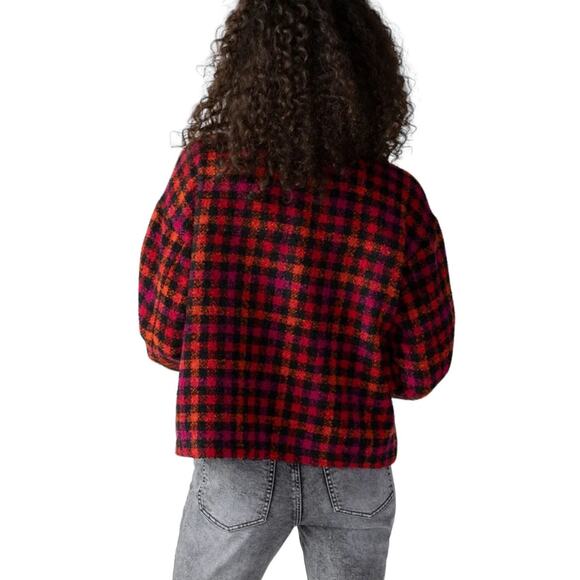 NWT! Sanctuary Woold Blend Red Plaid Shacket - Size XS - Picture 4 of 9